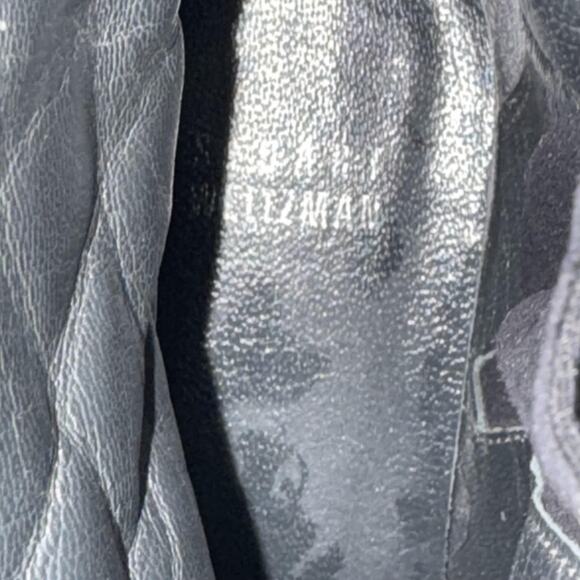 Stuart Weitzman Boots Womens 7.5 Black Quilted Ankle Buckle Gorby Waterproof - Picture 10 of 12